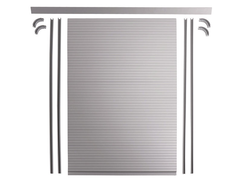 Rollladen Tür Komplettset silber grau